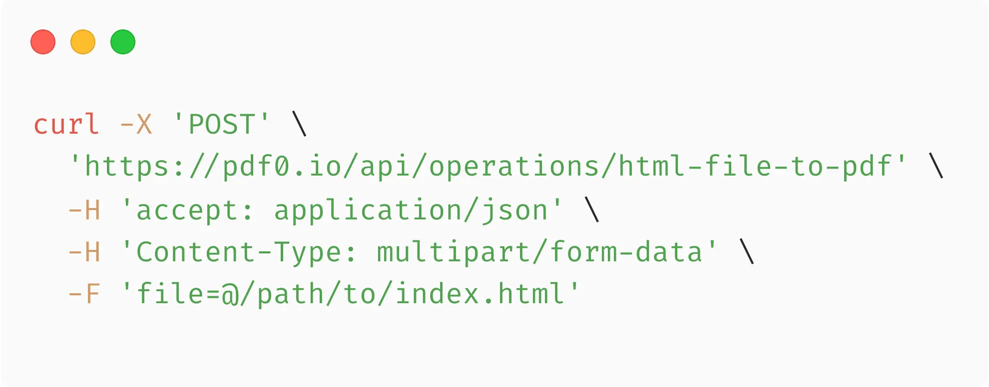Code example